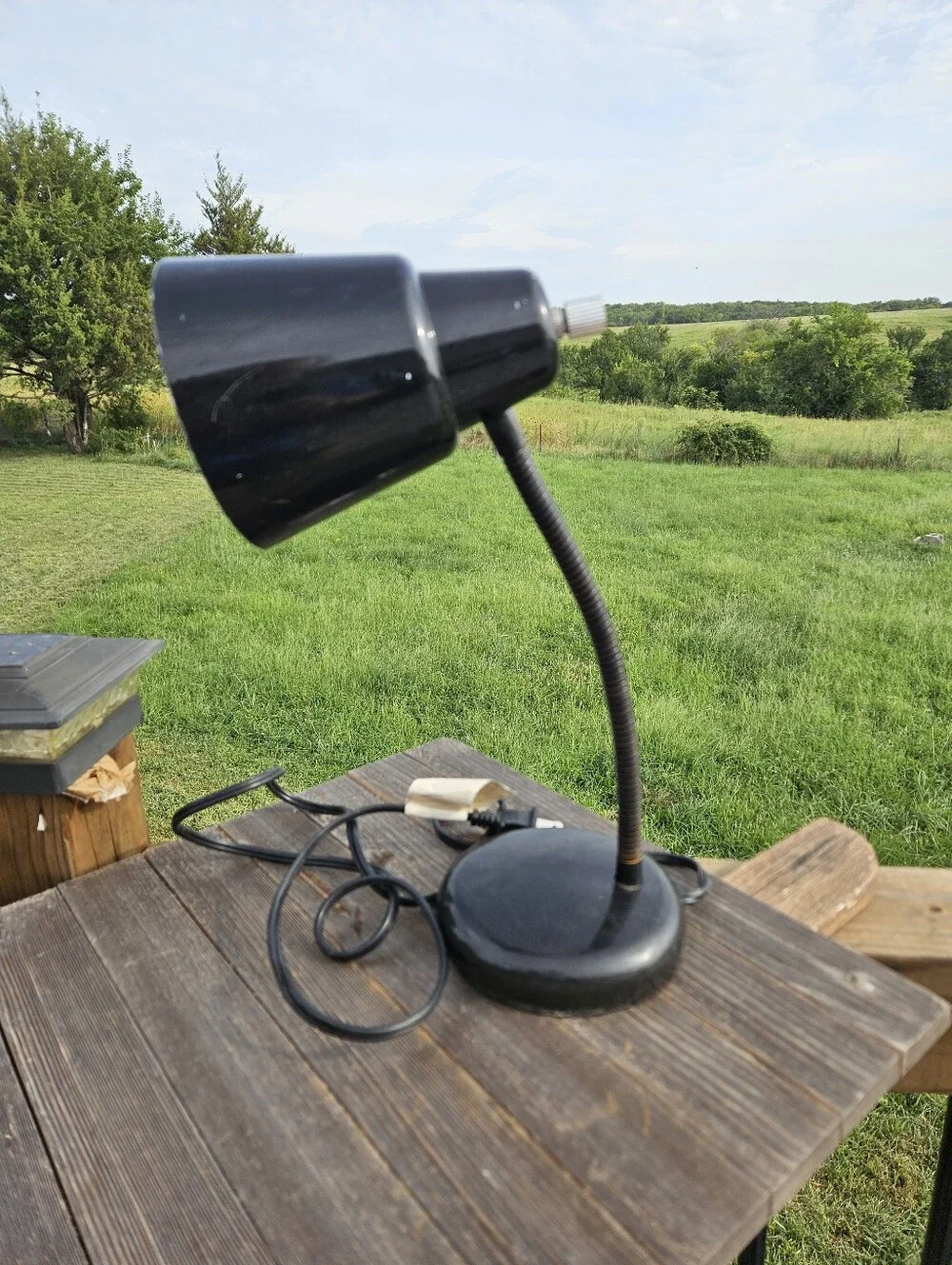 Retro Adjustable Task Light Gooseneck Lamp Vintage Black Metal Office MCM